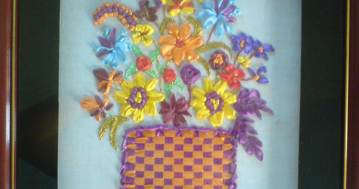 creations unlimited Ribbon embroidery work