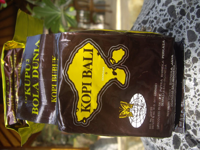 BROWN ALUMINUM FOIL PACK--BALI COFFEE (KOPI BALI )--COFFEE POWDER OR MEDIUM FINE GRIND