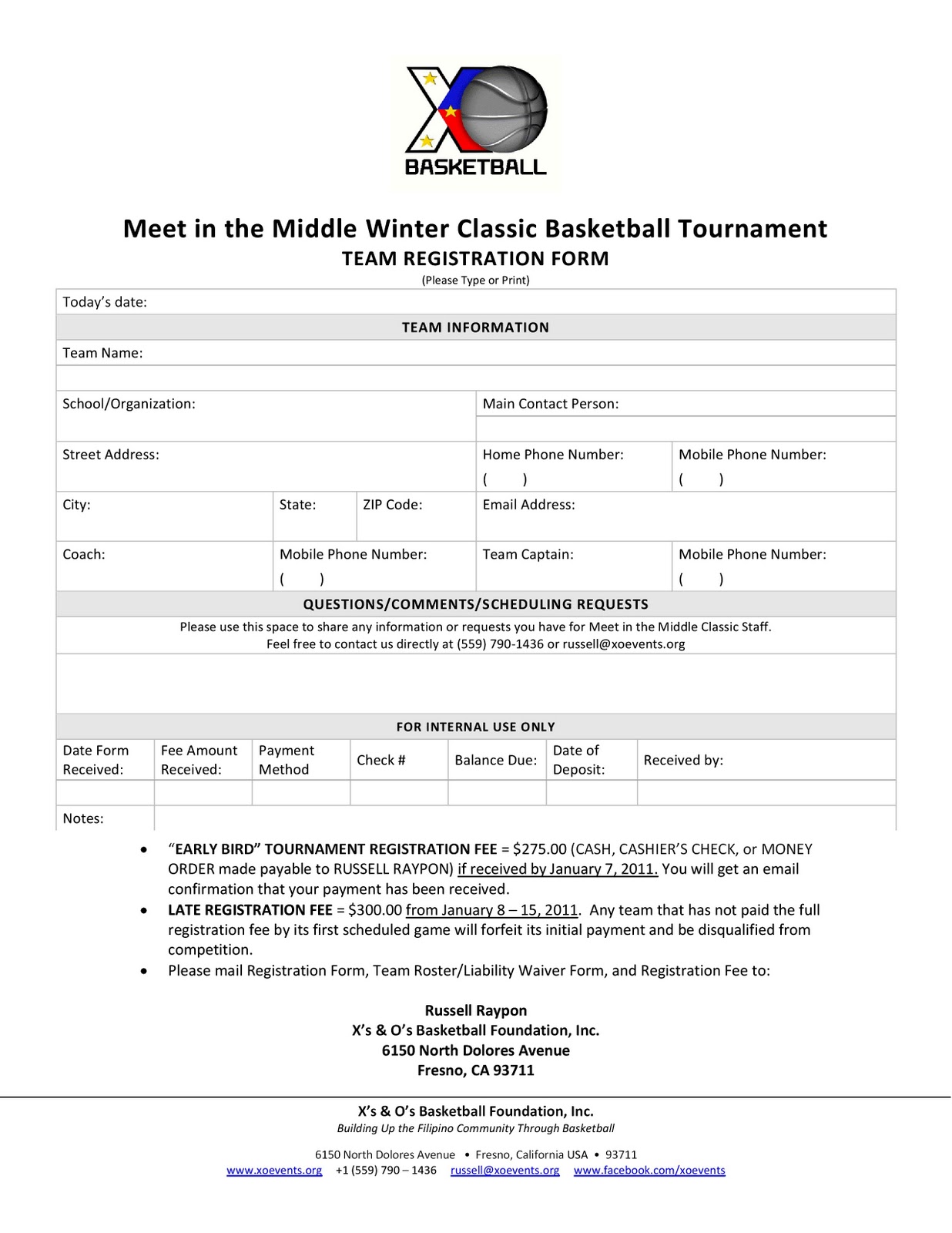 The Coach S Box By X S O S Basketball December 2010 3 On 3 Basketball Tournament Registration Form Template