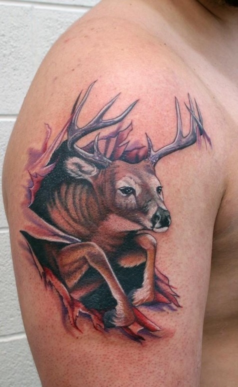 Фото и значение татуировки Олень. Deer