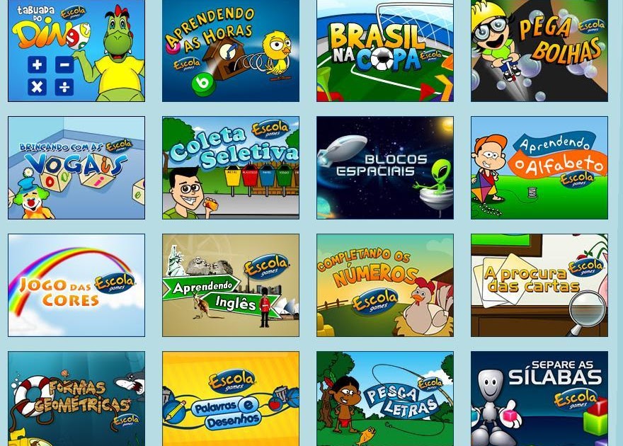 Escola Games site gratuito de jogos educativos - Conteúdo Grátis