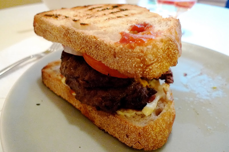 Bon Appétempt Stuffed Roasted Garlic Paste and Blue Cheese Hamburgers
