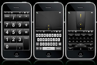 Image of three iPhones all displaying controller software, making the touch-screen act as a mouse, keypad and more over a PC or Mac.