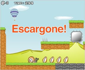 Image of a platform game where the main character is a snail.
