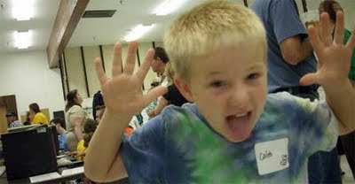 Photo taken by a person using a switch adapted camera at AbleGames 2009.