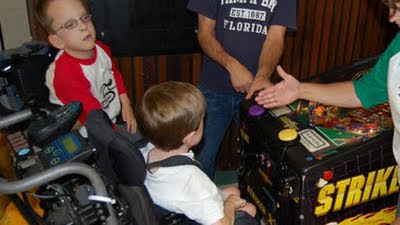 Image of a switch adapted full-sized pinball machine.