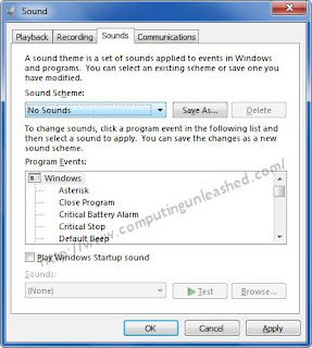 Disabling unwanted sounds in Windows 7 to Speed Up disabling unwanted sounds in Windows 7 to Speed Up