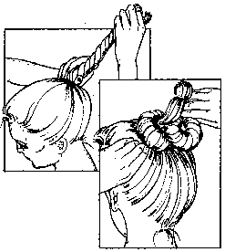 Un petit tuto pour un chignon haut. Je préfère les chignon bas mais tout dépend de la forme de la tête.