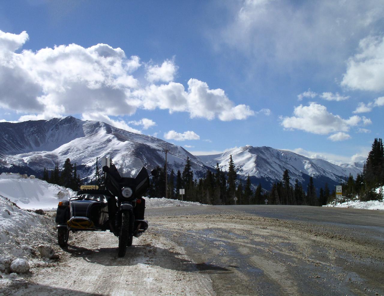 Seeking snow at Berthoud Pass Denver Motorcycle Travel
