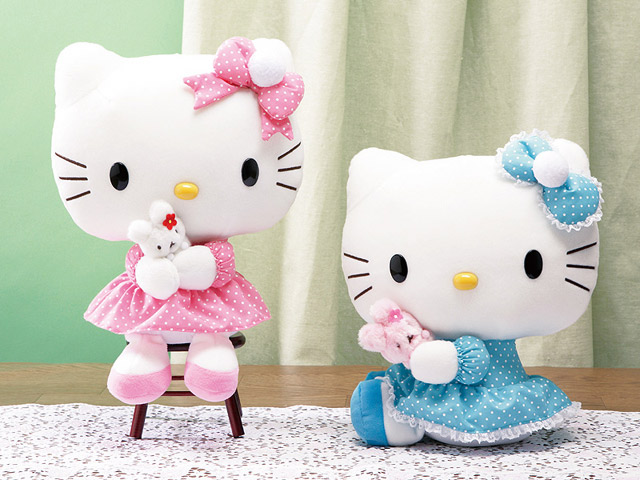 *Elegant and Adorable Hello Kitty Hugging Rabbit with Ribbon on Them- *Elegant and Adorable Hello Kitty Hugging Rabbit with Ribbon on Them-