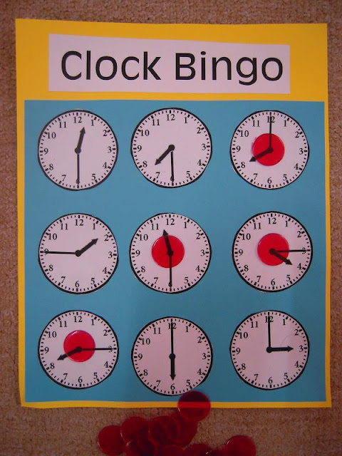telling time bingo printable