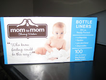 "Mom to Mom" bottle liners, featuring Leila!