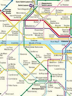 Mobile phone Paris bus subway underground metro map