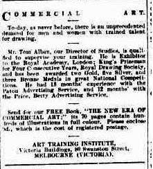 Advertisement for Art Training Institute