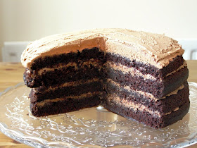 quadruple layer chocolate cake