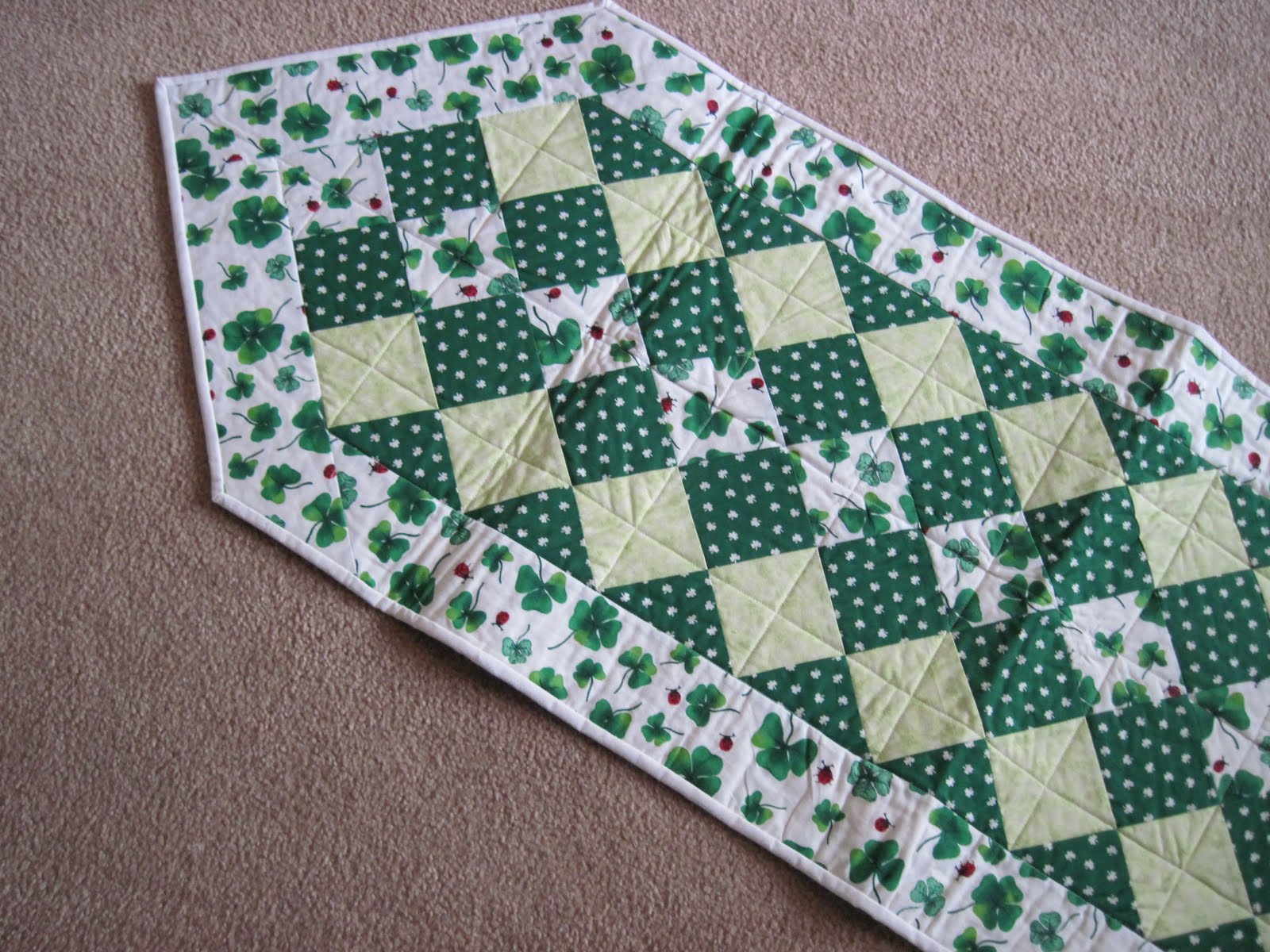 Lynda's Quilts St. Patrick's Day table runner
