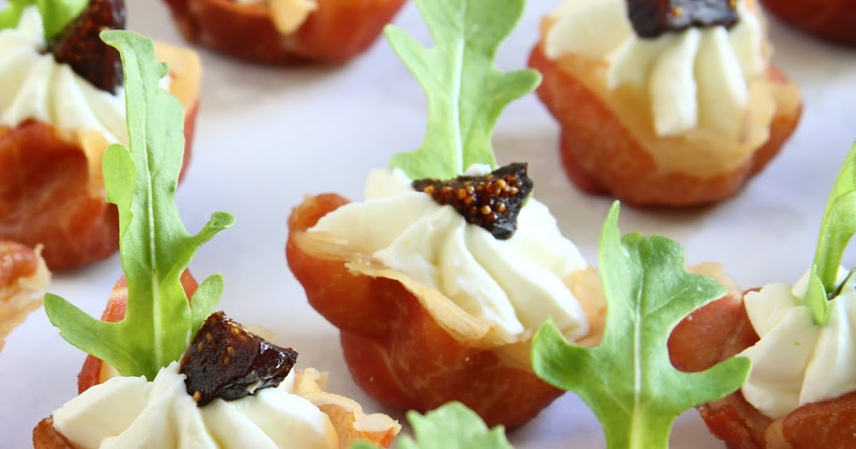 ShowFood Chef Appetizer Prosciutto Cups with Goat Cheese and Fig