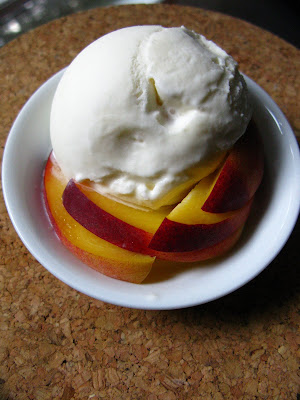 fresh georgia peaches with ice cream