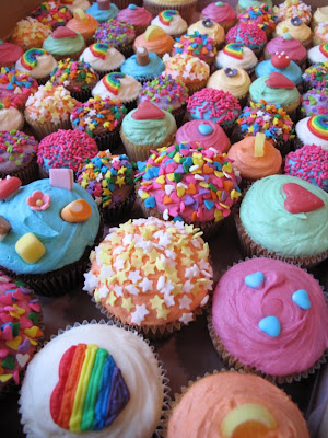 Rainbow Wedding Cupcake Decoration