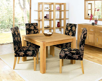 Iyon Oak Square Dining Set with Floral Chairs from Furniture 123 Iyon Oak Square Dining Set with Floral Chairs from Furniture 123