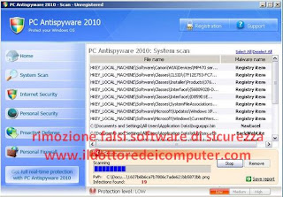 eliminare falsi software di sicurezza