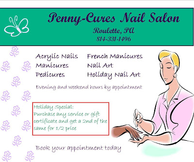 Penny -Cures Nail Salon, Roulette, PA
