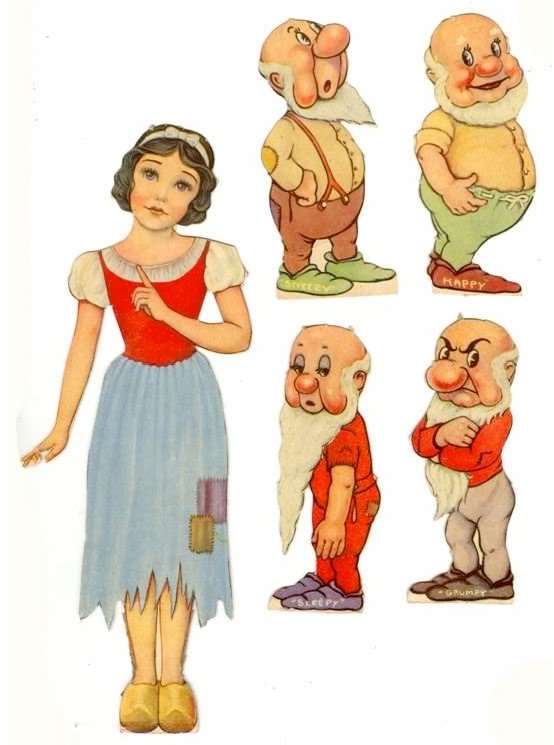 Filmic Light Snow White Archive 1938 Snow White CutOut Dolls, Whitman No. 2185