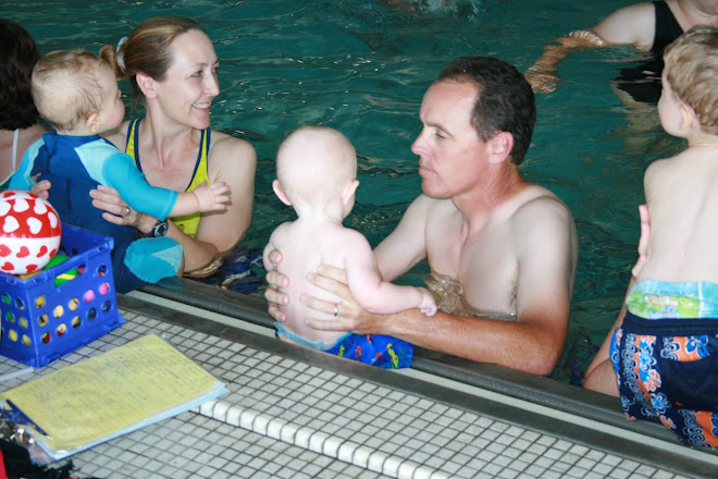 Dad and P at swim lessons