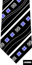 Black - White Blue Lines Design (Silk)