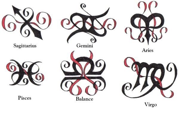 Infinity Tattoos - Free Tattoo Designs of Zodiac Signs and Other Tattoo Ideas: Zodiac Tattoos Set 02