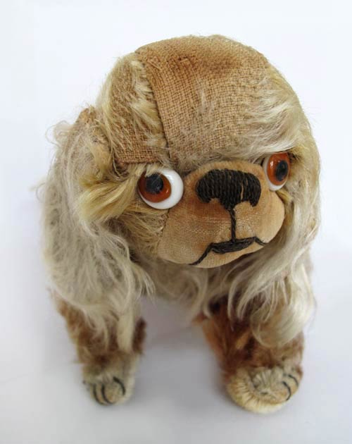 antique mohair pekingese pug dog bear