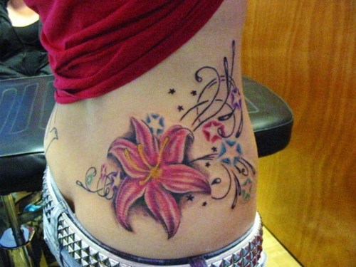 Flower tattoo with tribal and stars tattoo design pictures Flower tattoo with tribal and stars tattoo design pictures