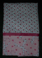 pillowcase made with pink ribbon fabric for breast cancer awareness