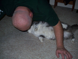 Jim and Annie doing stretching exercises