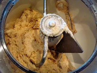 dough being mixed in a Bosch bowl