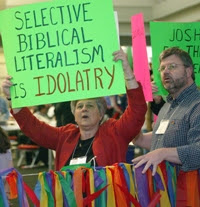 In other words: The parts of the Bible I don't like I just throw out.