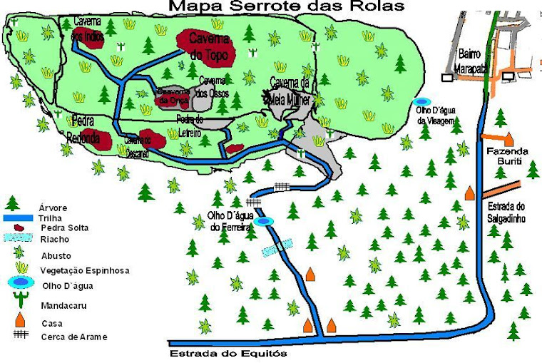 Mapa das Trilhas do serrote das Rolas