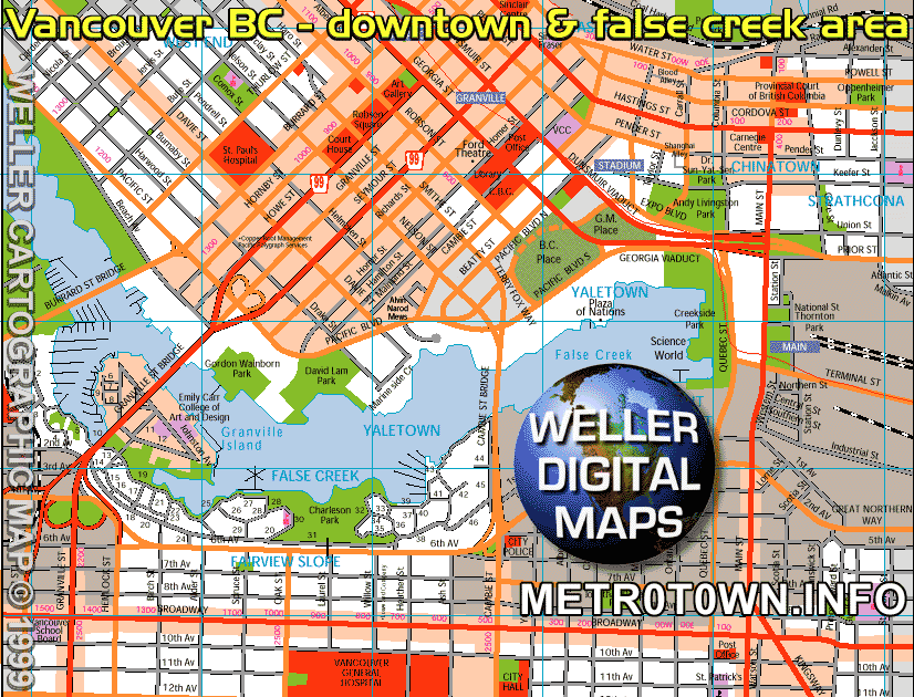 Street map Vancouver Canada