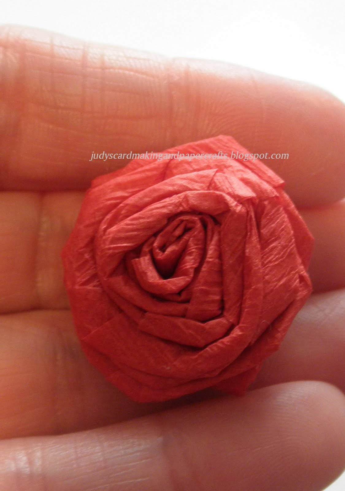 Judy's Handmade Creations Crepe paper rose tutorial!