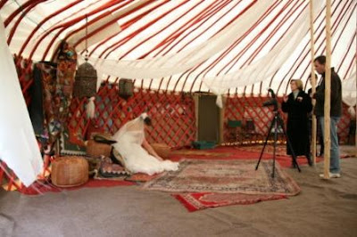 The photographers working with our bride in the chill out space The photographers working with our bride in the chill out space