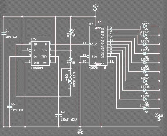 electronic Rangkaian Led BerjalanRunning Led