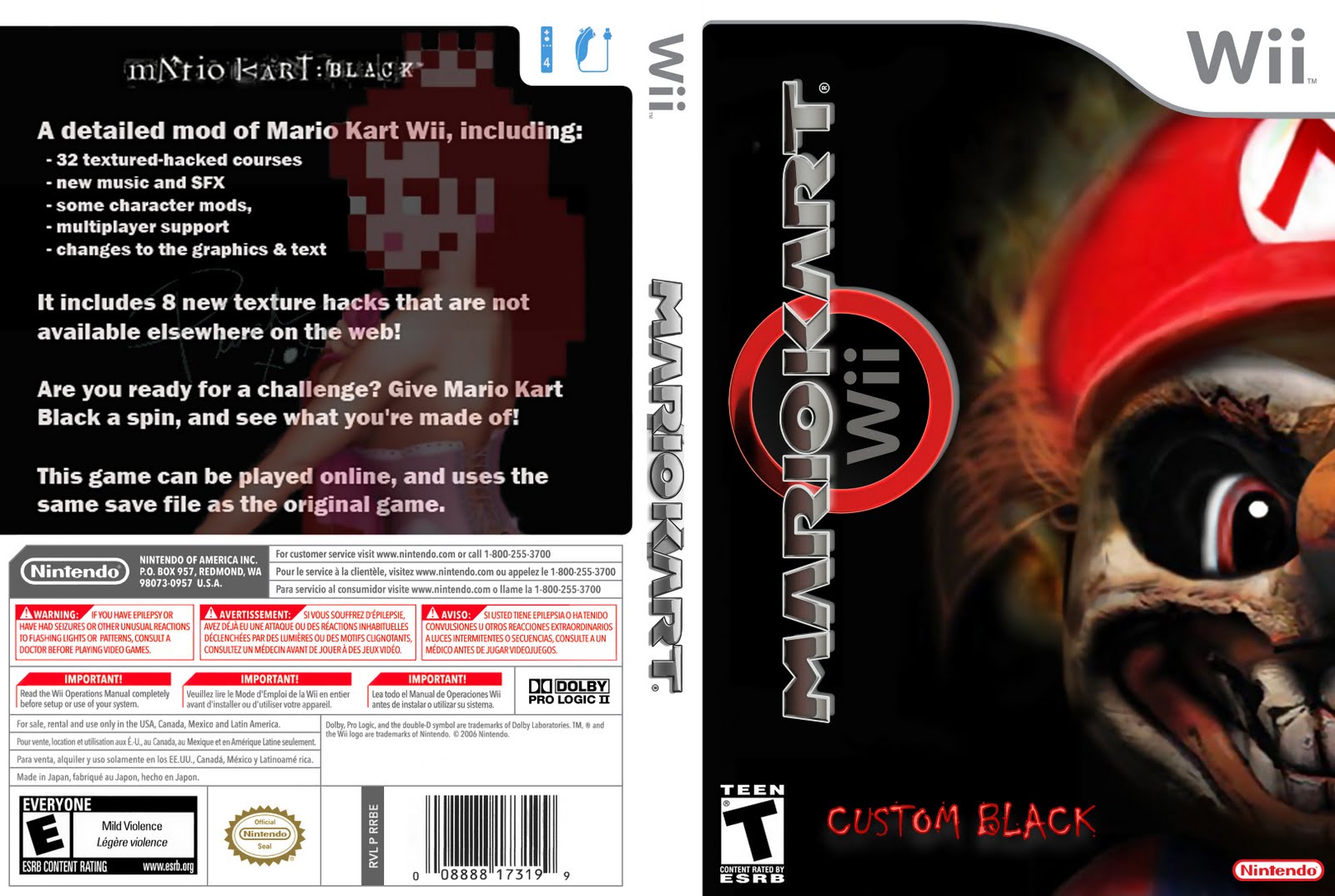 Games Covers Mario Kart Custom Black Wii