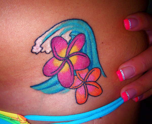 tropical flower tattoos.