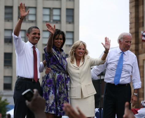 Barack and Michelle Obama with Joe and Jill Biden