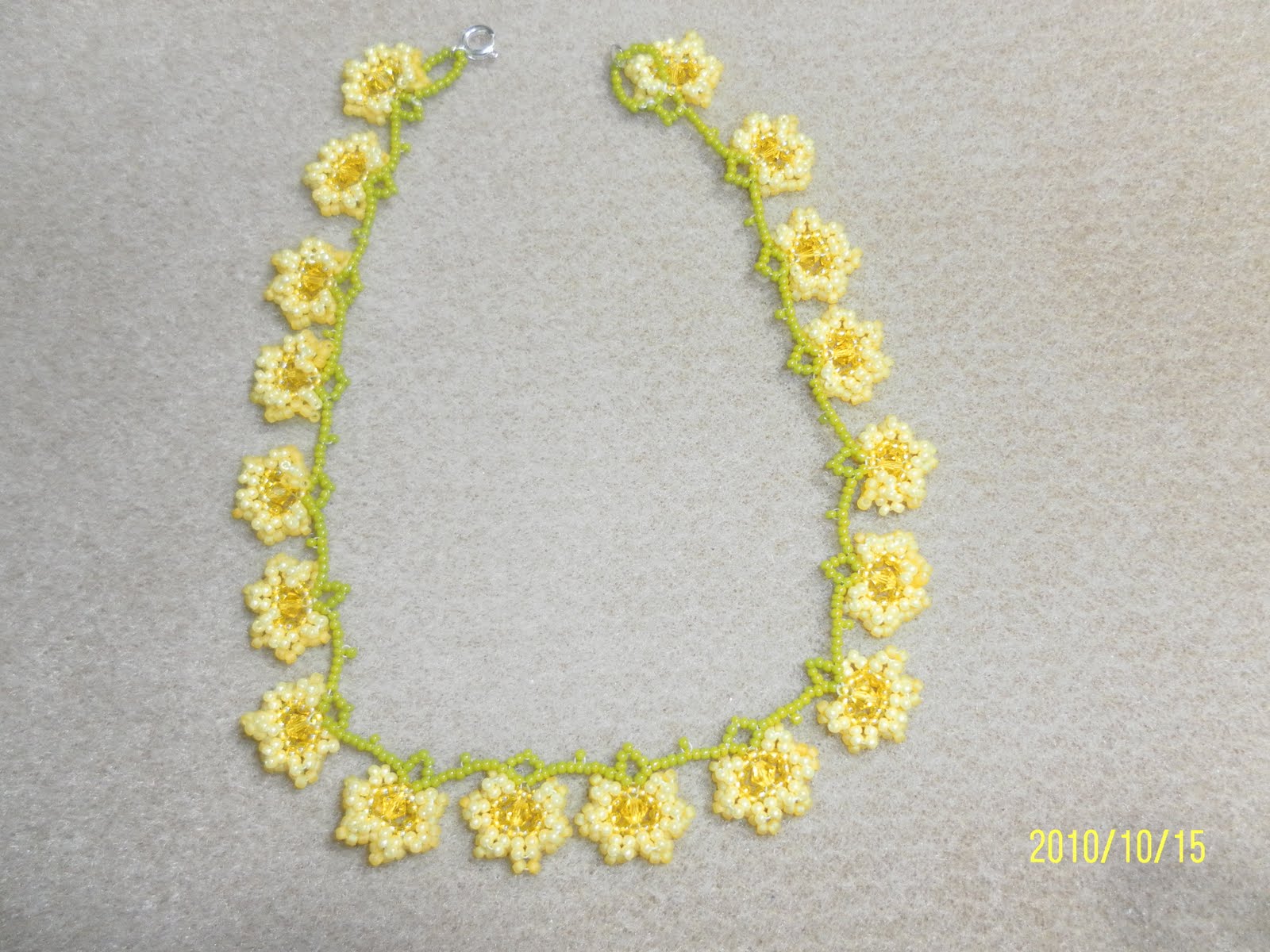 It's a Beadiful Day Yellow Flower necklace