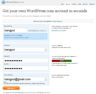 Membuat Blog di Wordpress.com