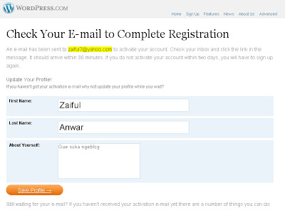 Membuat Blog di Wordpress.com