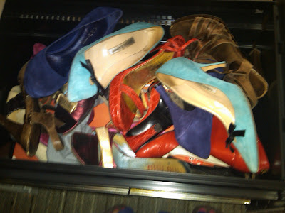 shoe drawer, shoes, Manolo Blahnik, Dolce & Gabbana, Miu Miu, Nine West, Ralph Lauren, pumps, heels