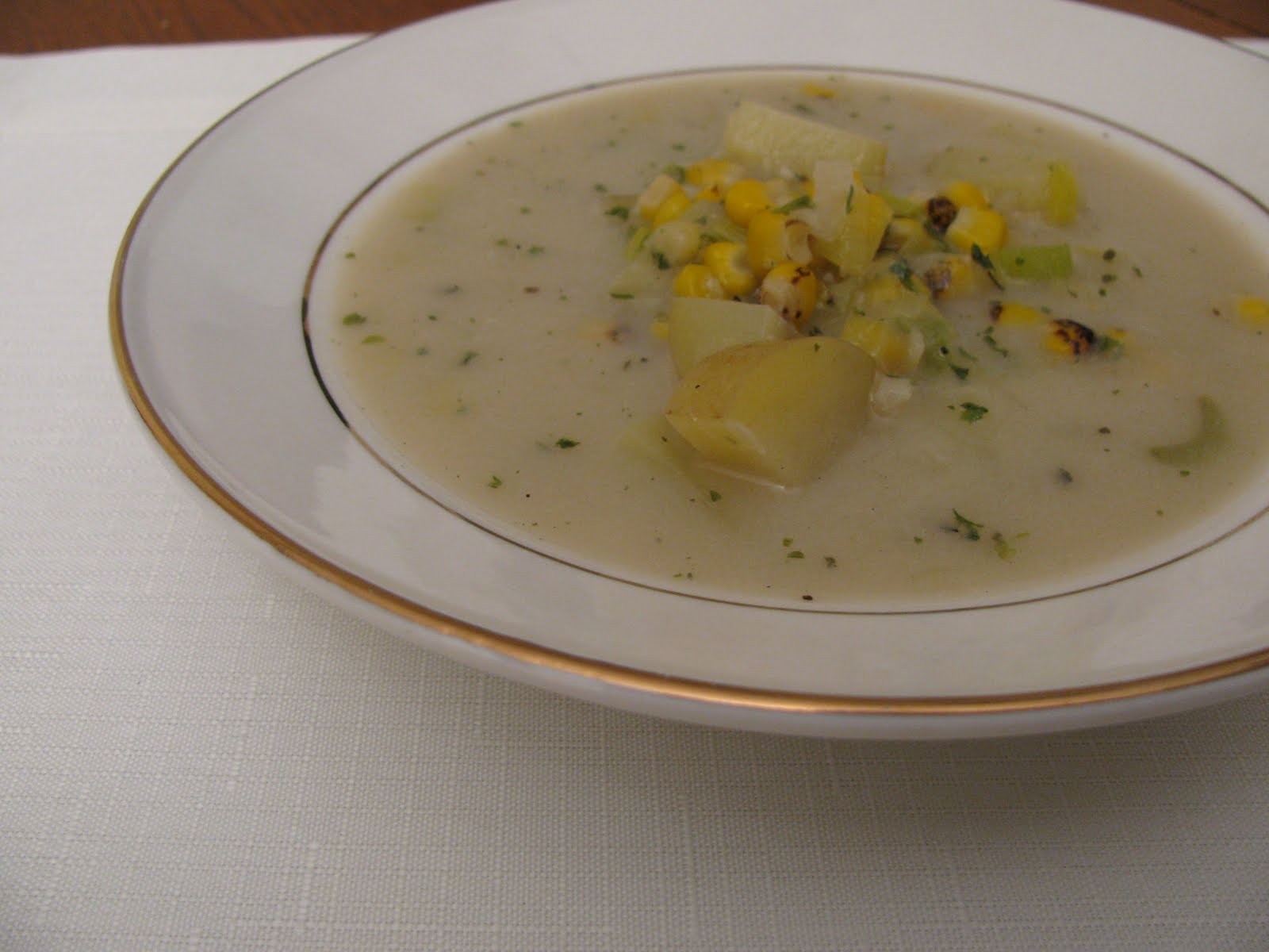 The Ordinary Vegetarian Potato, Corn, and Leek Chowder
