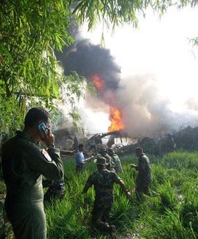 Flight accident in Madiun, East Java